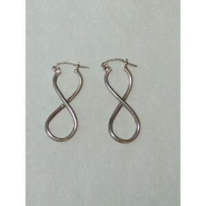 925 Sterling Silver Mexico Infinity Figure 8 Twisted Hoop Earrings